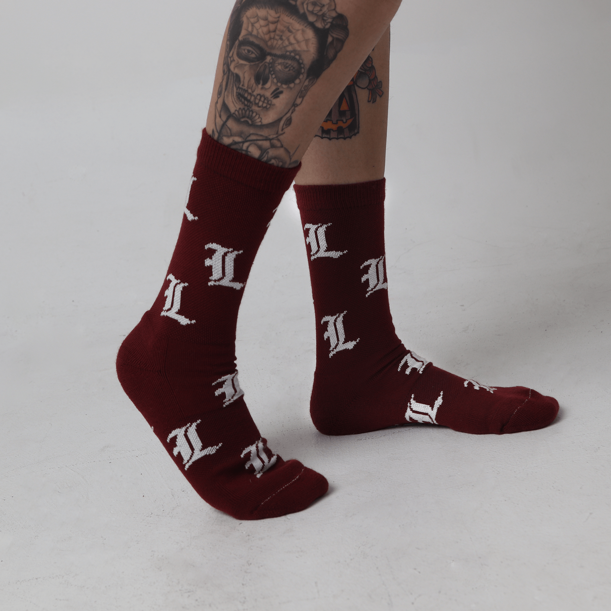 Maroon Crew socks - Latina Lifters